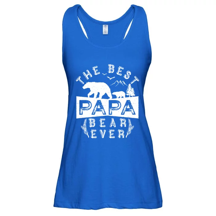 Papa Bear Funny Gift With Cub Dad Christmas Birthday Gift Ladies Essential Flowy Tank