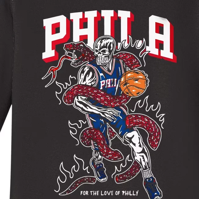 Philadelphia Basketball For The Love Of P.h.i.l.l.y Baby Long Sleeve Bodysuit