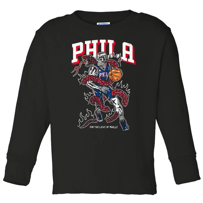 Philadelphia Basketball For The Love Of P.h.i.l.l.y Toddler Long Sleeve Shirt