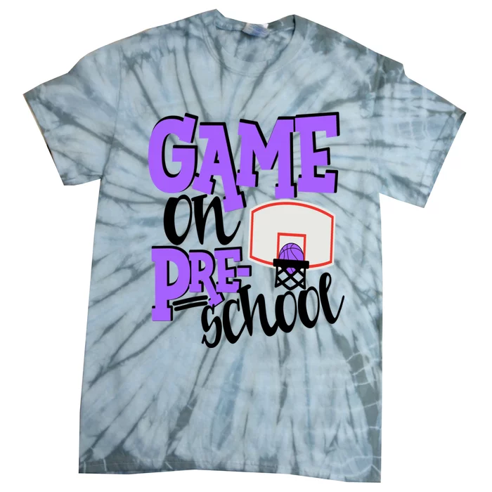 Preschool Basketball First Day Of School Sports Purple Gift Tie-Dye T-Shirt