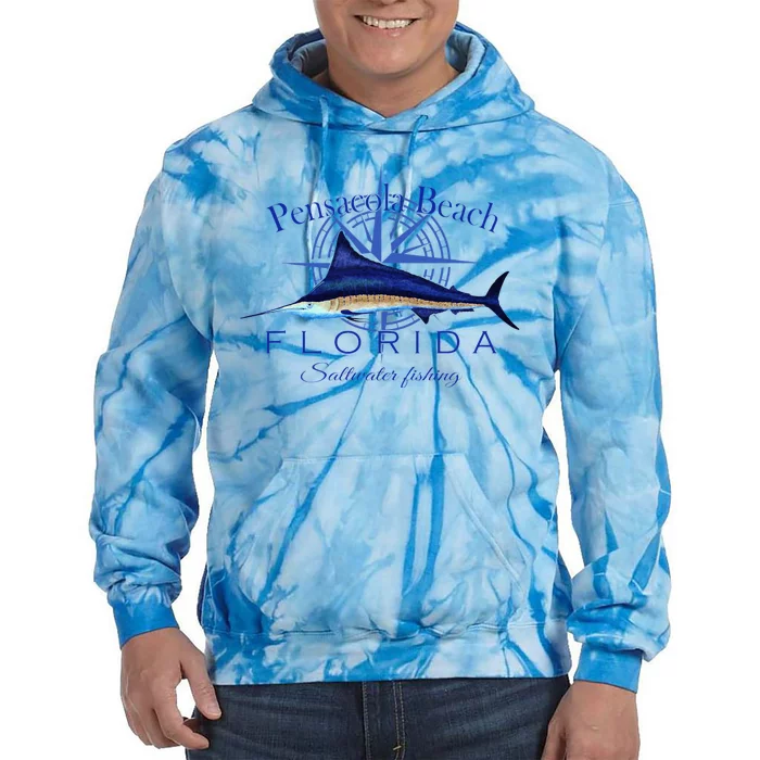 Pensacola Beach Florida Sailfish Billfish Saltwater Fishing Tie Dye Hoodie