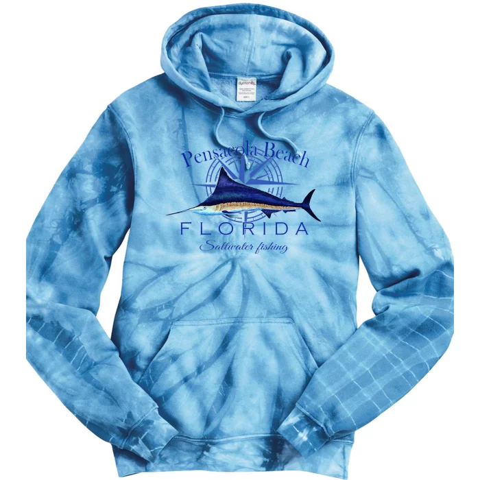 Pensacola Beach Florida Sailfish Billfish Saltwater Fishing Tie Dye Hoodie