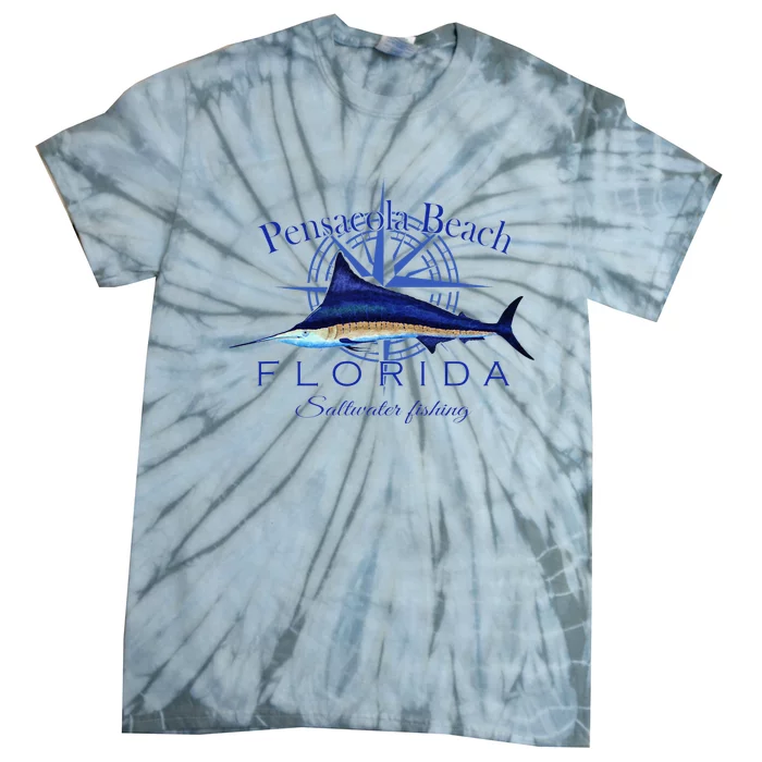 Pensacola Beach Florida Sailfish Billfish Saltwater Fishing Tie-Dye T-Shirt