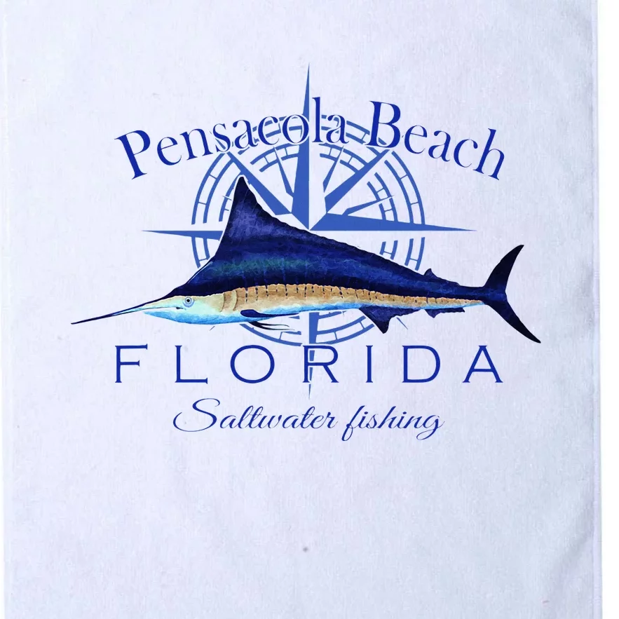 Pensacola Beach Florida Sailfish Billfish Saltwater Fishing Platinum Collection Golf Towel