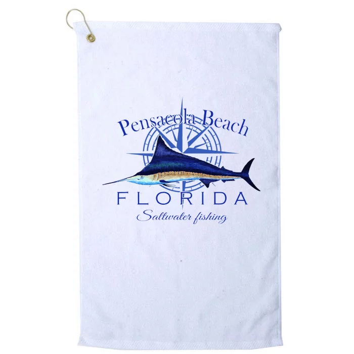 Pensacola Beach Florida Sailfish Billfish Saltwater Fishing Platinum Collection Golf Towel