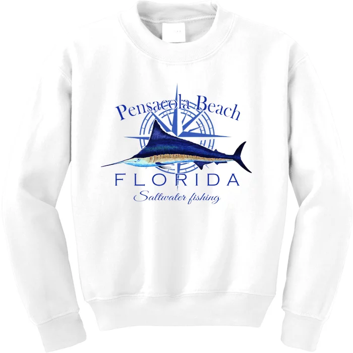 Pensacola Beach Florida Sailfish Billfish Saltwater Fishing Kids Sweatshirt