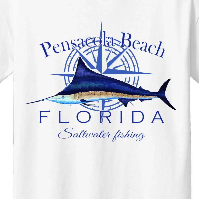 Pensacola Beach Florida Sailfish Billfish Saltwater Fishing Kids T-Shirt