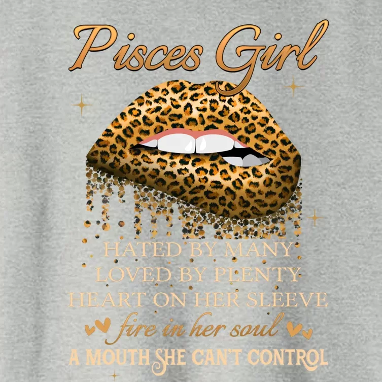 Pisces Birthday Funny Gift Funny Leopard Sexy Lip Great Gift Women's Crop Top Tee