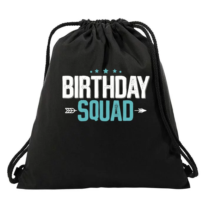 Party Birthday for Boy Birthday Squad Drawstring Bag