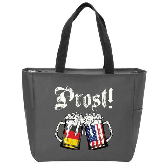 Prost Beer German American Flag Oktoberfest Mug Zip Tote Bag