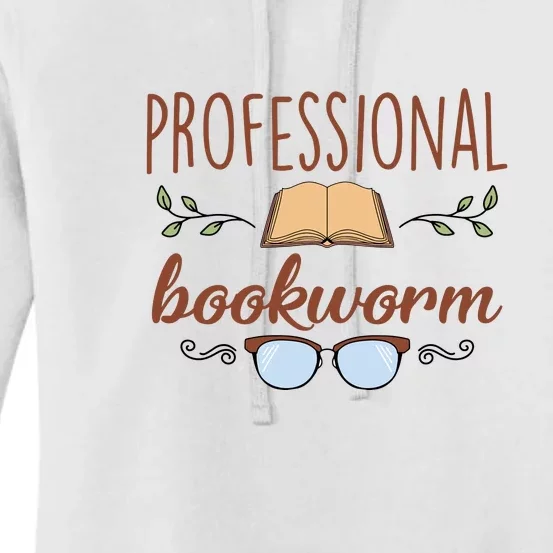 Professional Bookworm Glasses Reading Books Gift Cute Reading Women's Pullover Hoodie