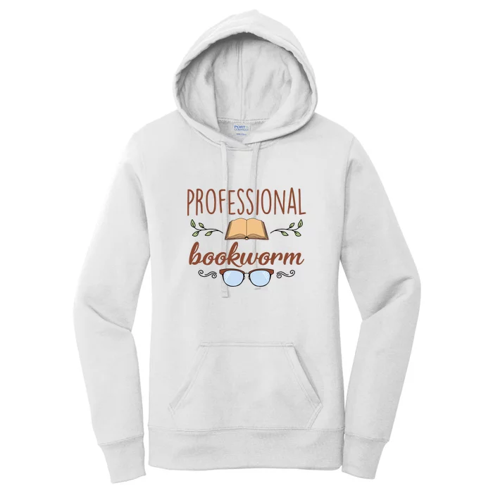 Professional Bookworm Glasses Reading Books Gift Cute Reading Women's Pullover Hoodie