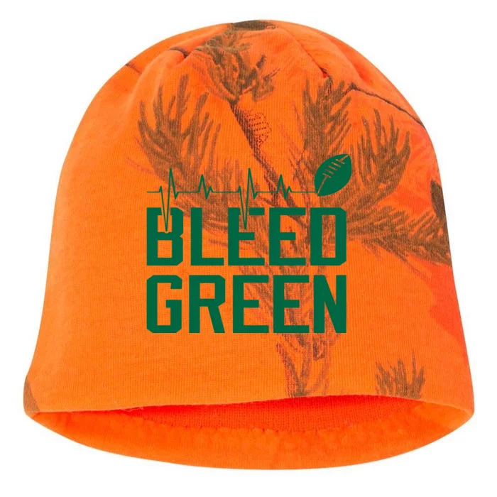 Bleed Green Football Team heart beat Kati - Camo Knit Beanie