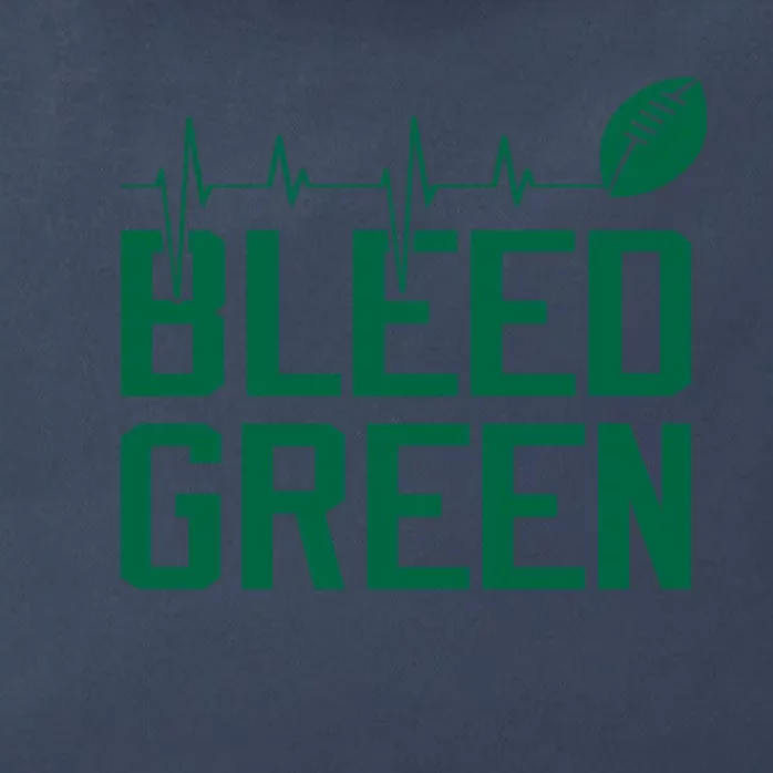 Bleed Green Football Team heart beat Zip Tote Bag