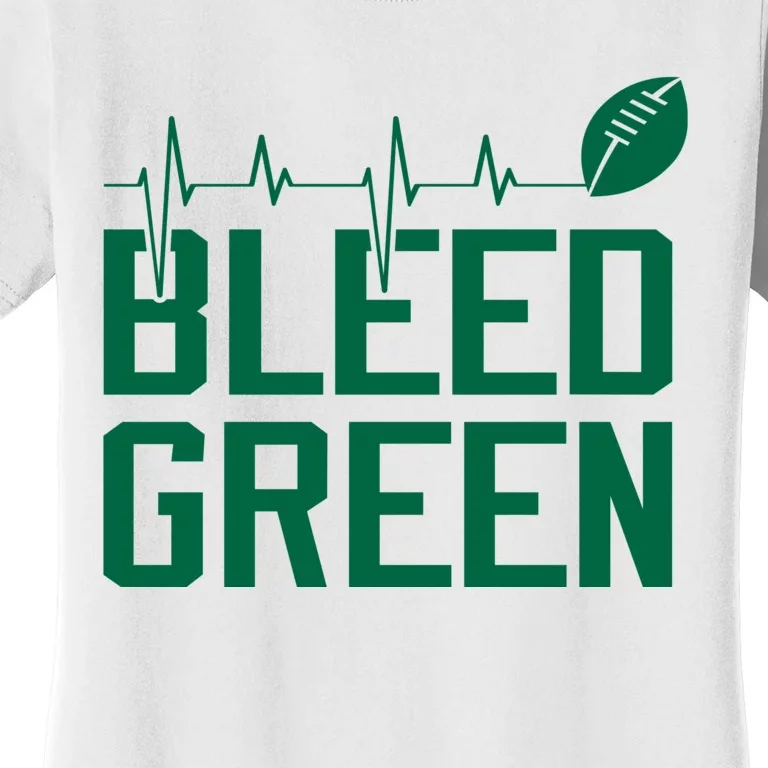 Bleed Green Football Team heart beat Women's T-Shirt