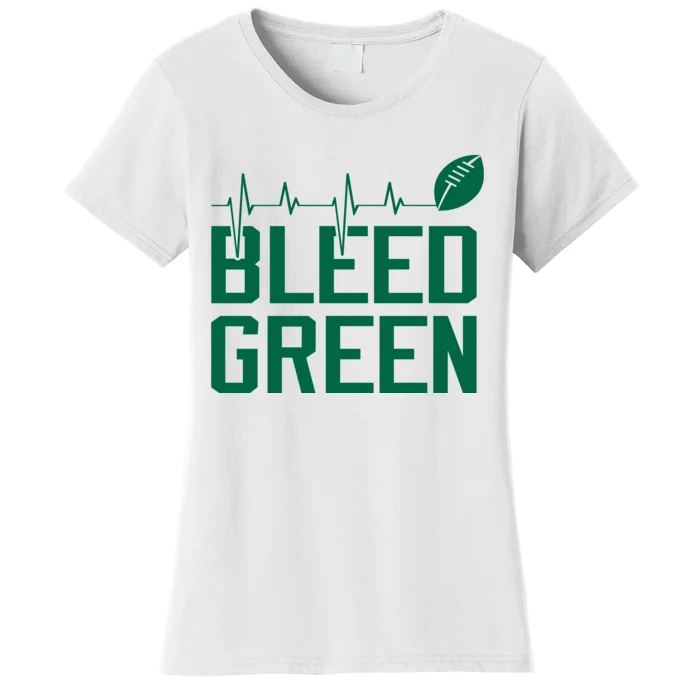 Bleed Green Football Team heart beat Women's T-Shirt