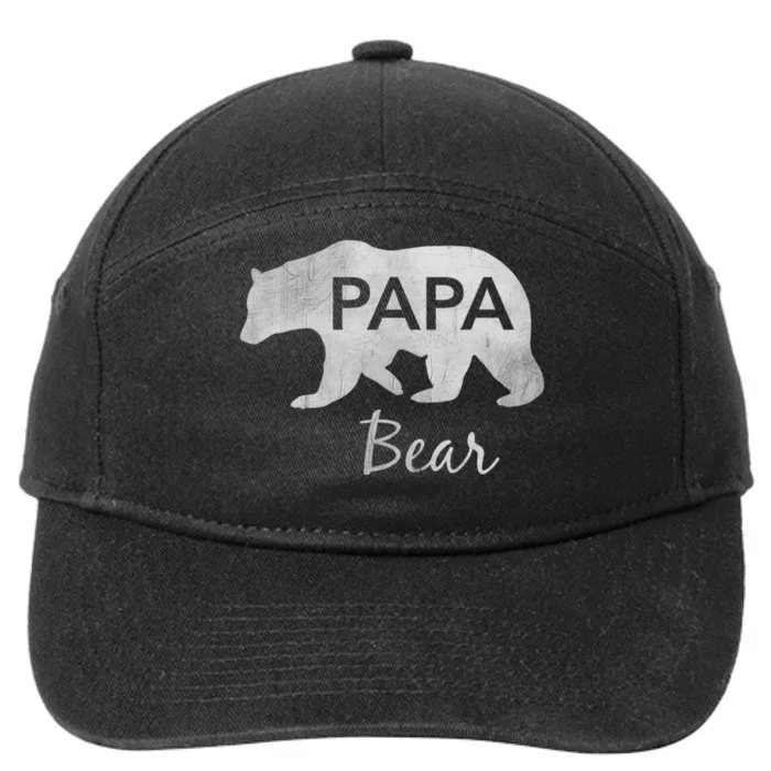 Papa Bear Great Gift For Dad Father Grandpa 7-Panel Snapback Hat