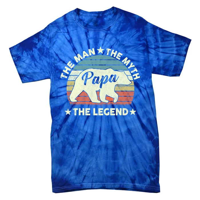 Papa Bear Gift For Fathers Day The Myth Legend Meaningful Gift Tie-Dye T-Shirt