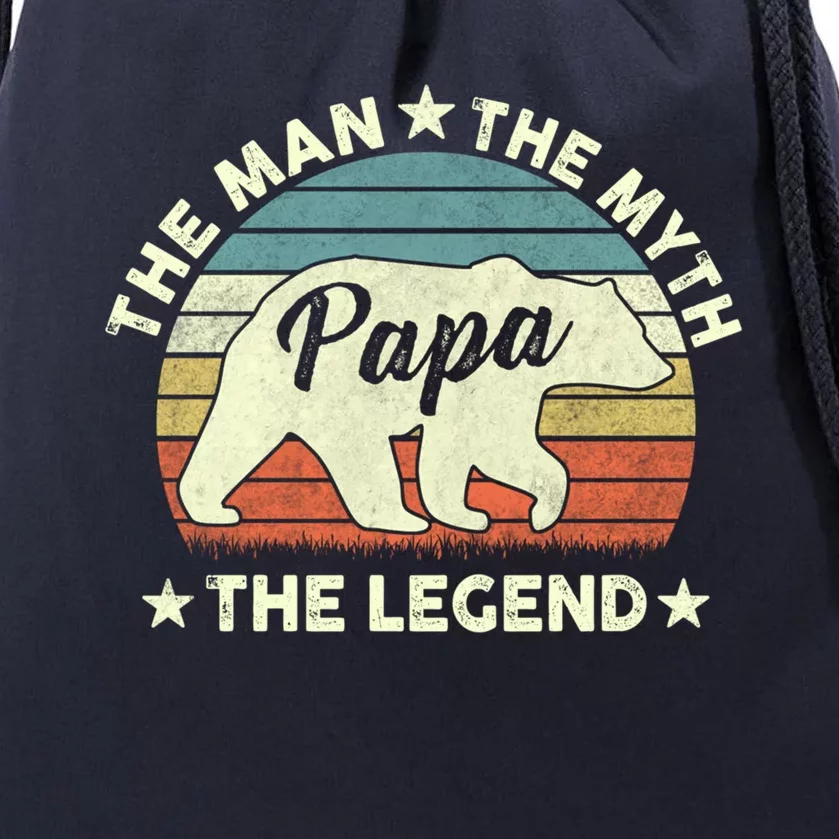 Papa Bear Gift For Fathers Day The Myth Legend Meaningful Gift Drawstring Bag