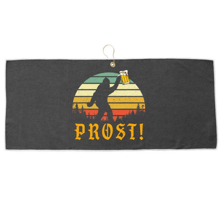 Prost Bigfoot German Oktoberfest Love Drinking Beer Large Microfiber Waffle Golf Towel