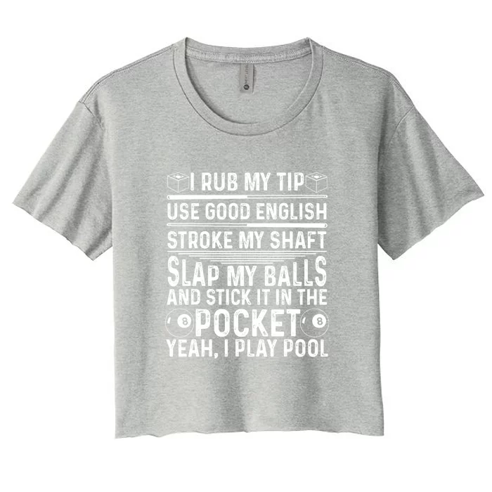 Player Billiard Game Lovers Funny Pool Gift Women's Crop Top Tee