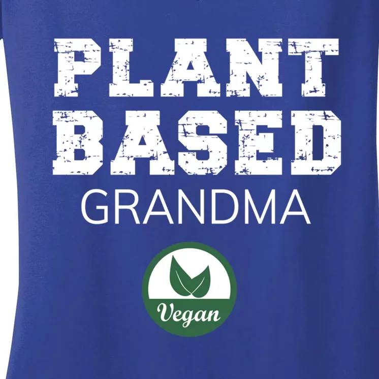 Plant Based Grandma Design Vegan Plantgiftbased Design Gift Women's V-Neck T-Shirt