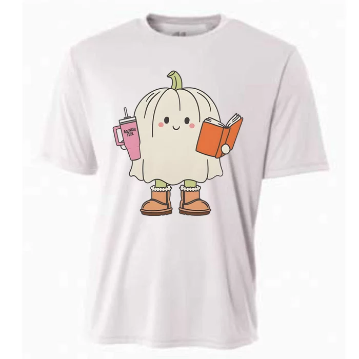 Pumpkin Bookish Ghost Fall Halloween Cooling Performance Crew T-Shirt