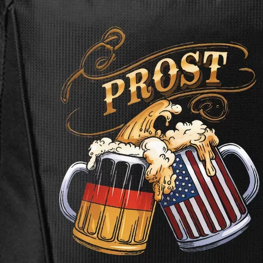 Prost Beer German American Flag Oktoberfest City Backpack