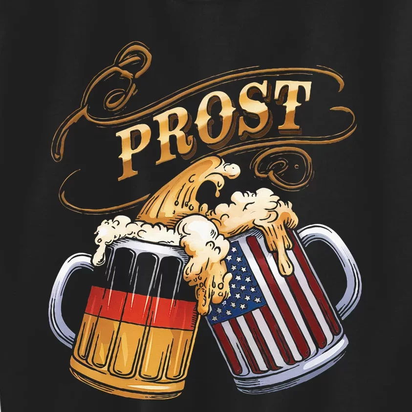 Prost Beer German American Flag Oktoberfest Kids Sweatshirt