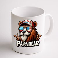 Papa Bear Gift Us American Flag Best Dad Coffee Mug