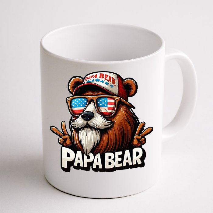 Papa Bear Gift Us American Flag Best Dad Coffee Mug