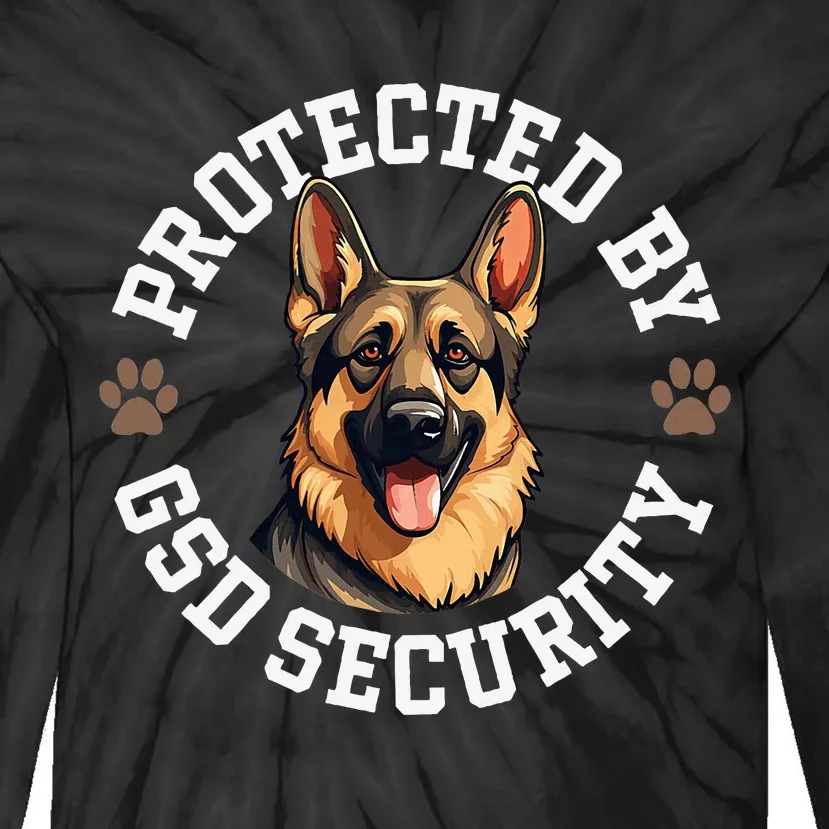 Protected By Gsd Security German Shepherd Dog Tie-Dye Long Sleeve Shirt