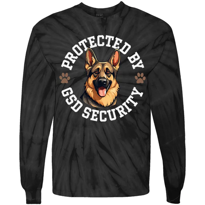 Protected By Gsd Security German Shepherd Dog Tie-Dye Long Sleeve Shirt