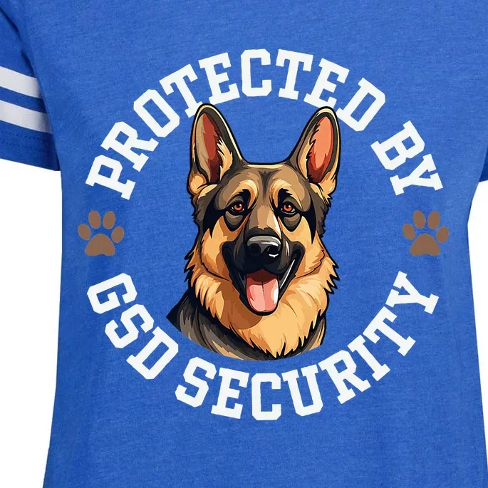 Protected By Gsd Security German Shepherd Dog Enza Ladies Jersey Football T-Shirt