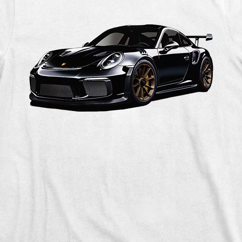 Porsc Black Gt 3 Rs Sport Car Coupe 911 Racecar T-Shirt