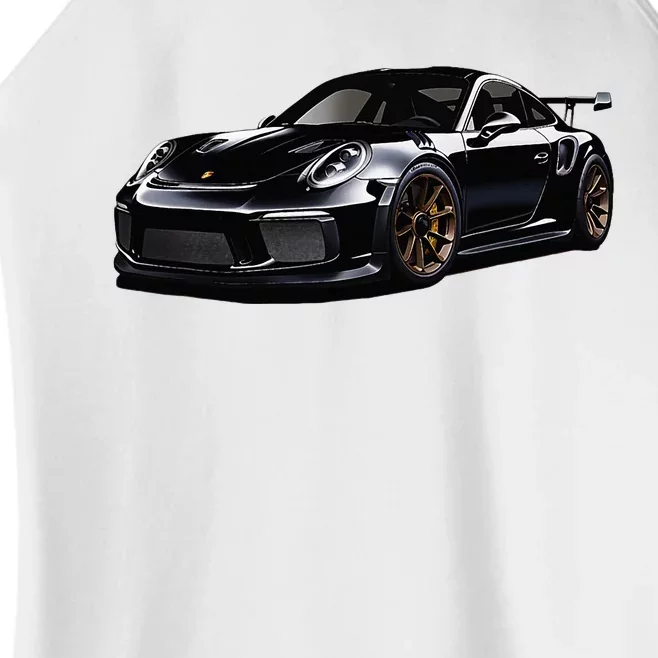 Porsc Black Gt 3 Rs Sport Car Coupe 911 Racecar Women’s Perfect Tri Rocker Tank