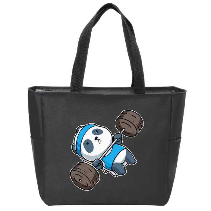 Panda Bear Gym Workout Training Bench Press Weightlifting Zip Tote Bag