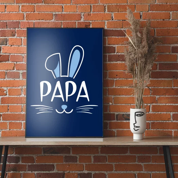 Papa Bunny Gift Rabbit Face Family Group Easter Father's Day Poster