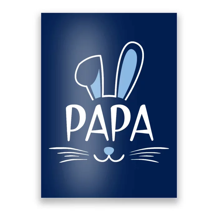 Papa Bunny Gift Rabbit Face Family Group Easter Father's Day Poster