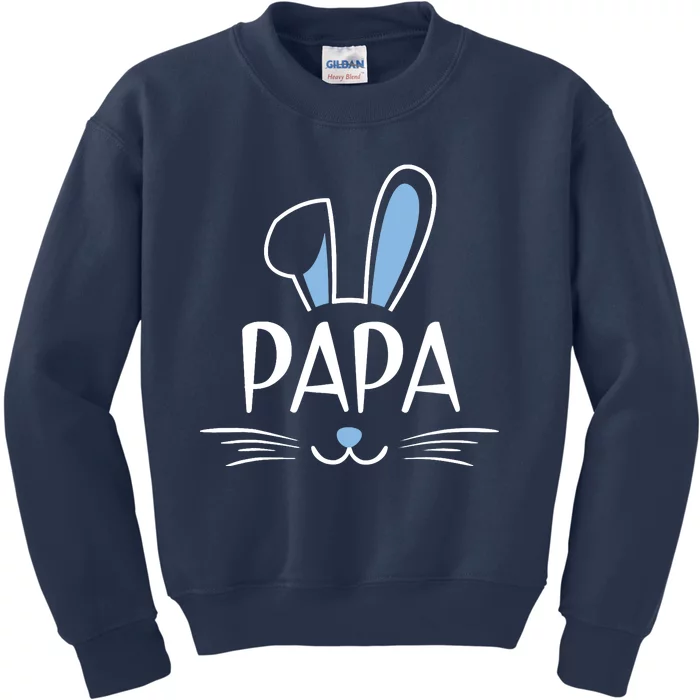 Papa Bunny Gift Rabbit Face Family Group Easter Father's Day Kids Sweatshirt