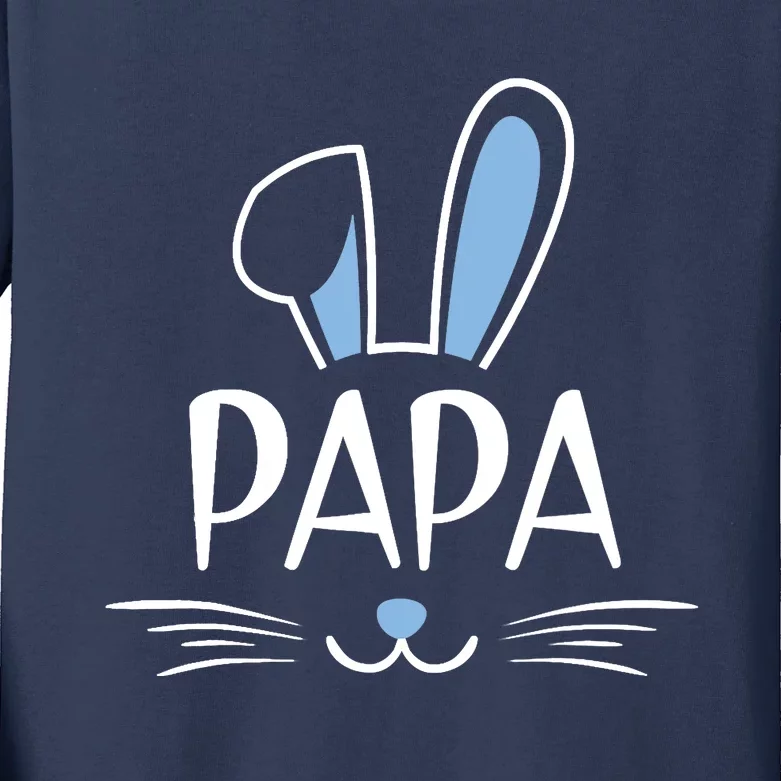 Papa Bunny Gift Rabbit Face Family Group Easter Father's Day Kids Long Sleeve Shirt