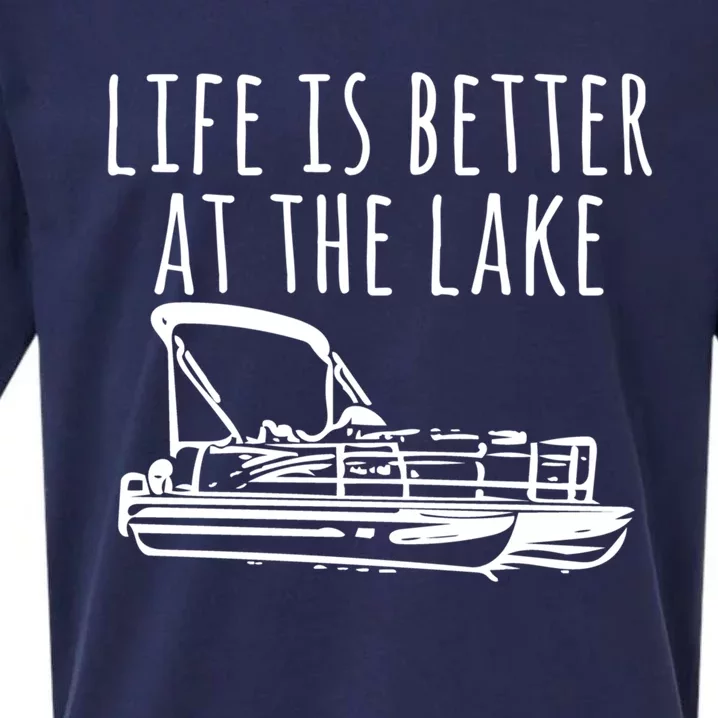 Pontoon Boat Gift Life Is Better At The Lake Sueded Cloud Jersey T-Shirt