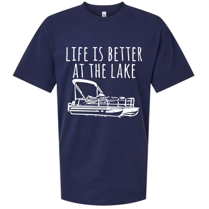 Pontoon Boat Gift Life Is Better At The Lake Sueded Cloud Jersey T-Shirt