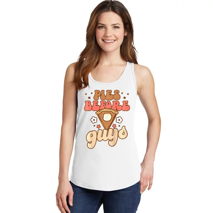 Pies Before Guys Funny Baby Thanksgiving Vibes Groovy Ladies Essential Tank