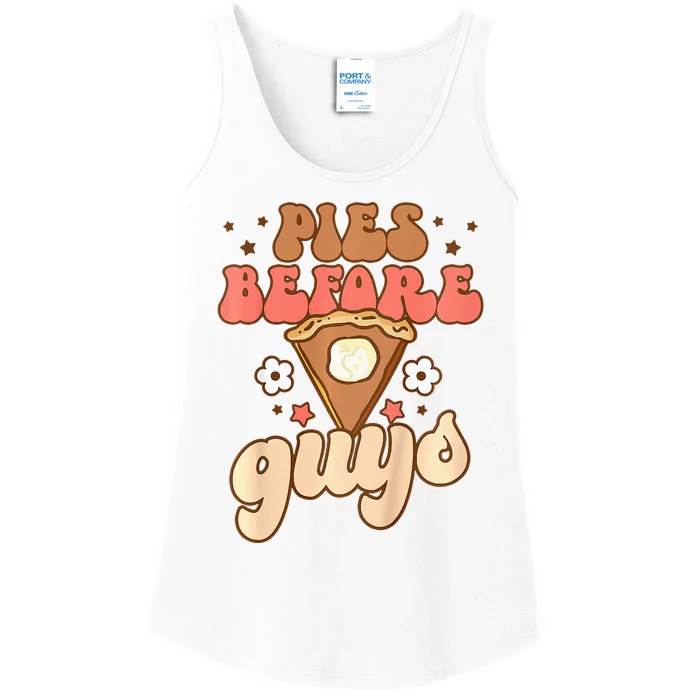 Pies Before Guys Funny Baby Thanksgiving Vibes Groovy Ladies Essential Tank