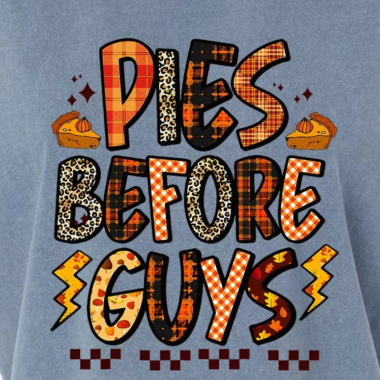 Pies Before Guys Baby Thanksgiving Vibes Groovy Garment-Dyed Women's Muscle Tee