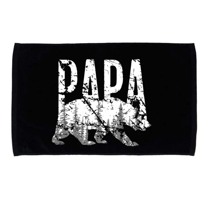 Papa Bear Great Gift Grunge Trees Gift Microfiber Hand Towel