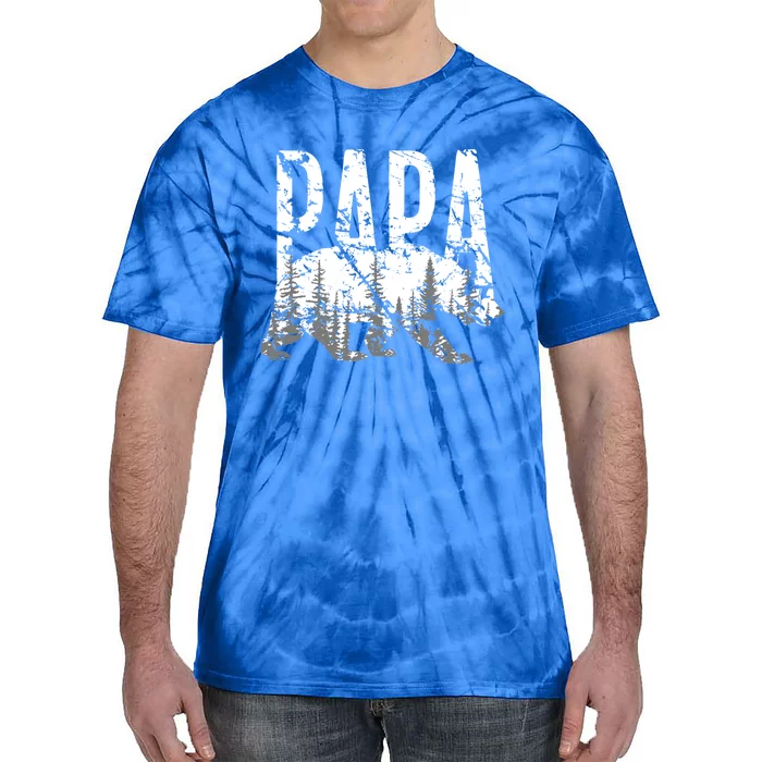 Papa Bear Great Gift Grunge Trees Gift Tie-Dye T-Shirt