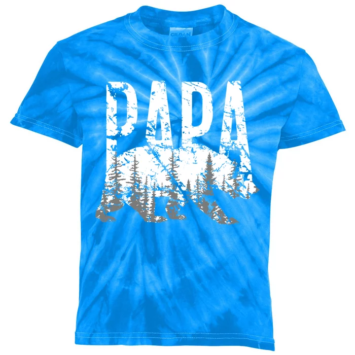 Papa Bear Great Gift Grunge Trees Gift Kids Tie-Dye T-Shirt