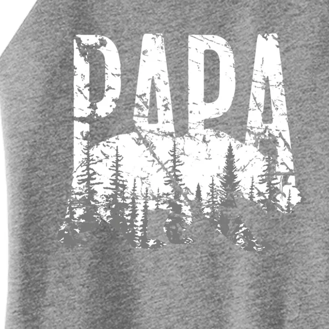 Papa Bear Great Gift Grunge Trees Gift Women’s Perfect Tri Rocker Tank